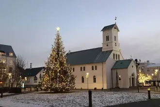 Domkirkjan Church Reykjavik Iceland Medium