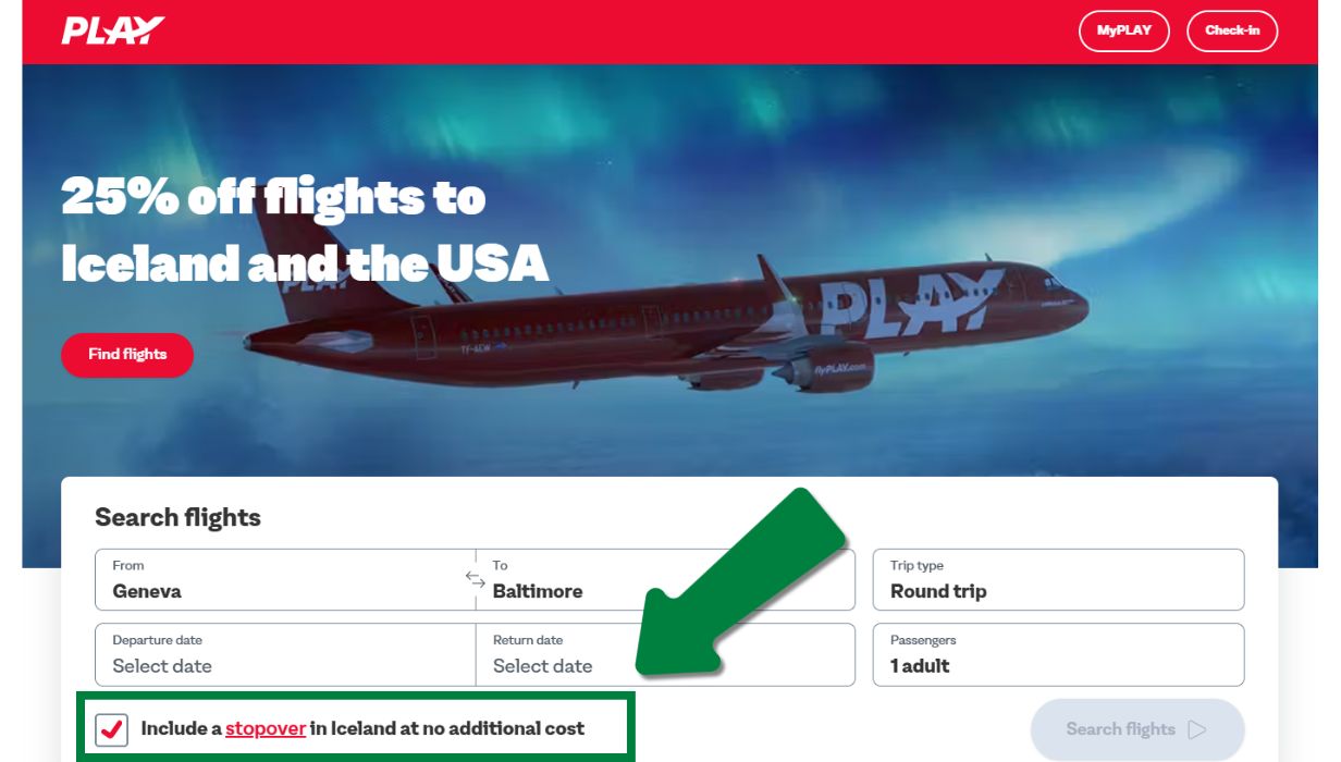 Play Airlines Stopover Feature In Flight Search.