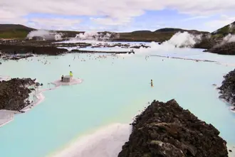 Blue Lagoon People Swimming Iceland Large
