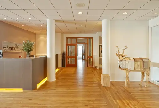 Reception in Hérað Hotel in Egilsstaðir.