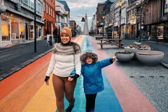 Reykjavík Rainbown Street With Kids Large