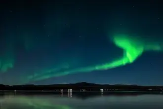 Dark In Iceland Winter Night.