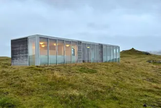 Bathrooms at Lágey parking area at Dyrholaey in Iceland.