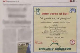 Snaeland Travel Ad For Four Day Highland Hike 1996 Newspaper Color Ad Medium