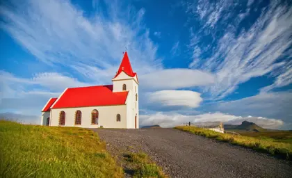 Ingjaldsholskirkja Church On Snaefellsnes Tour On A Bright Summer Day Medium