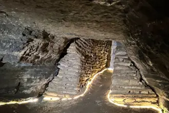 Inside Hella Caves In Hella Iceland.