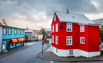 On Reykjavík City Tour, a scenic view of Reykjavík’s colorful downtown area.