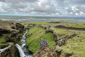 Saudafoss Near Gljufrabui Waterfall In South Iceland.