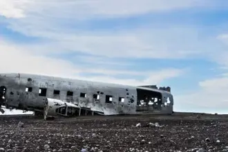 Solheimasandur plane wreck attraction between Keflavik and Vik í Mýrdal.