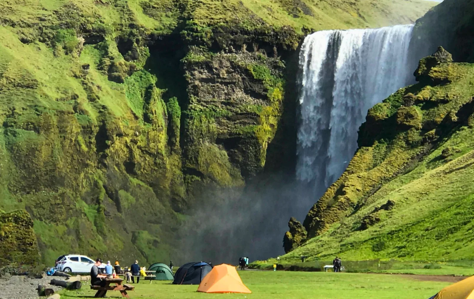 Skogafoss Camping Near Seljalandsfoss Waterfall on Seljalandsfoss.