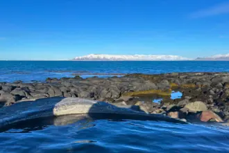 Kvika Footbath Mountain View Clear Day Medium