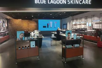 Blue Lagoon skin care shop at KEF airport in Iceland.