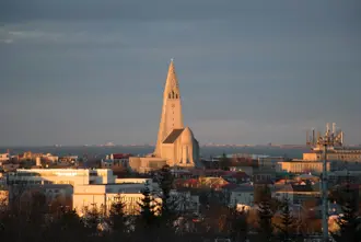 Hallgrimskirkja Reykjavik Standing Up From The City Large