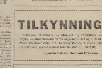 Snæland Grimsson Newspaper Announcement Changed Bus Routes In 1948 Medium