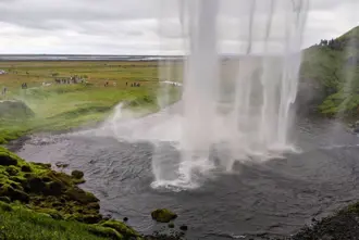 Seljalandsfoss View From Behind On Hiking Path Medium