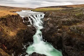 Kolugljufur Waterfall North Iceland Medium