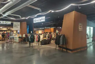 66 north outdoor clothing store at Keflavik Airport in Iceland
