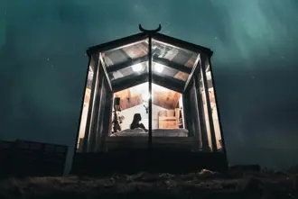 Panorama Glass Dome Under Northern Lights Iceland Large