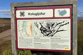 Kolugljufur Canyon Info Sign At Parking Area Medium