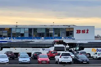 Parking Outside Bsi Bus Terminal Reykjavik Iceland.