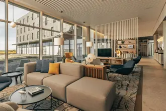 Interior at Courtyard Hotel close to Keflavik Airport in Iceland.