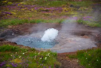 Small Bubbling Geyser Iceland Large