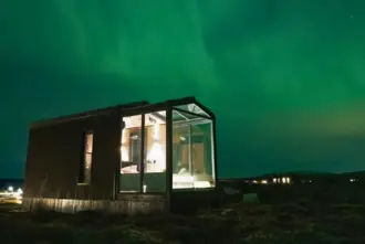 Tiny Glass Lodge Under Northern Lights Iceland Large