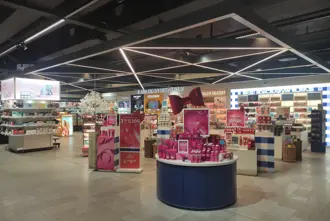 Duty Free shop with perfums at Keflavík Airport in Iceland.
