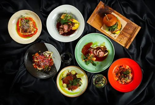 Forréttarinn restaurant in Reykjavík displays a variety of dishes.