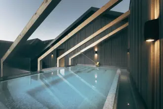 Rooftop Pool at Hotel Berg in Keflavik nearby Keflavík Airport in Iceland.