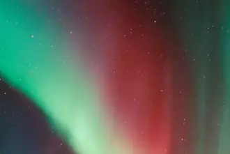 Red Aurora Northern Lights Iceland.